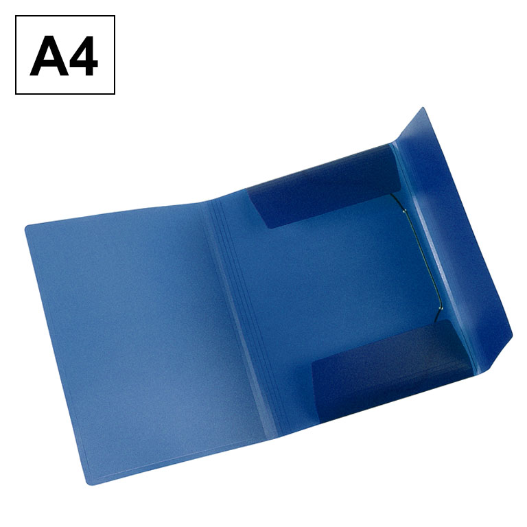 CARPETA PLUS OFFICE A4 247X320 MM. GOMAS Y SOLAPAS POLIPROPILENO COLOR AZUL