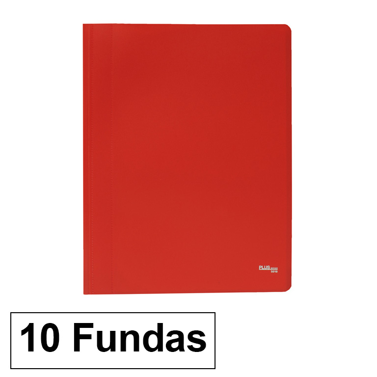 CARPETA PLUS OFFICE POLIPROPILENO FLEXIBLE 10 FUNDAS TRANSPARENTES POLIPROPILENO A4 COLOR ROJO