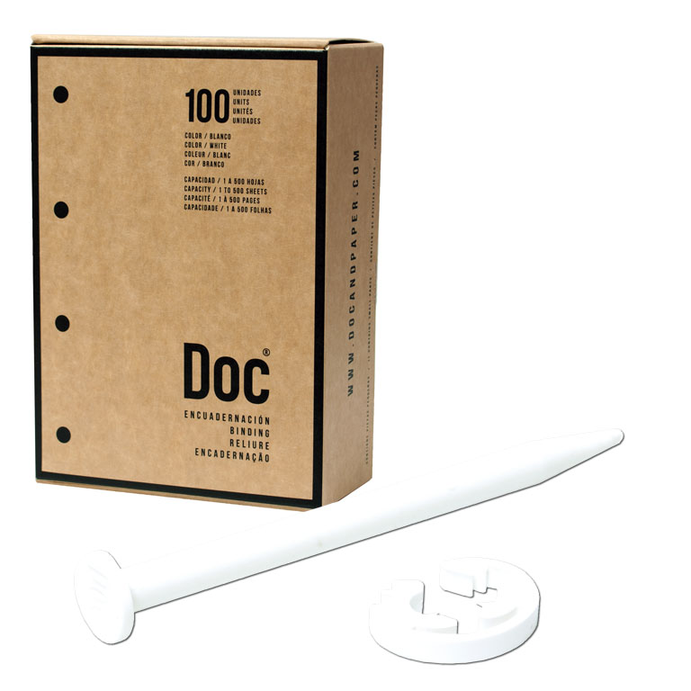 ENCUADERNADOR DOC&PAPER COLOR BLANCO CAJA 100 UNIDADES