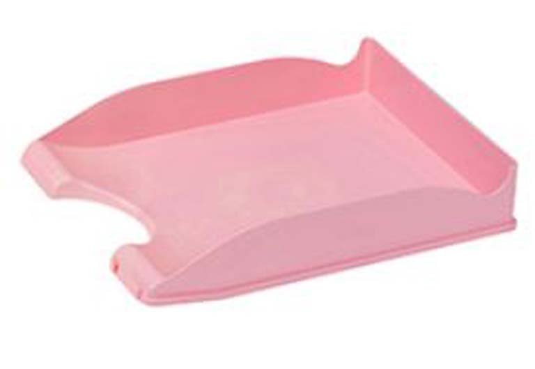 BANDEJA SOBREMESA APILABLE POLIESTIRENO PLASTICO PASTEL ROSA