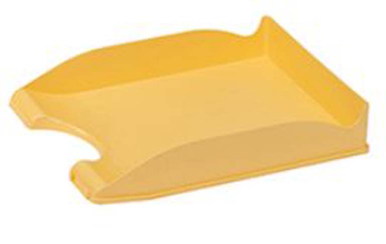 BANDEJA SOBREMESA APILABLE POLIESTIRENO PLASTICO PASTEL AMARILLO