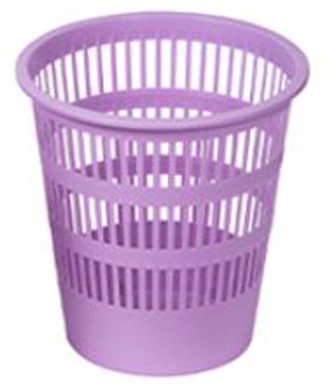 PAPELERA PLASTICO REJILLA PASTEL VIOLETA