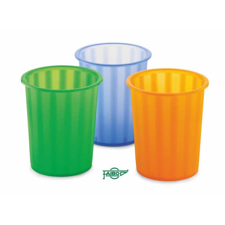 PAPELERA PLASTICO REDONDA TRASLUCIDA VERDE