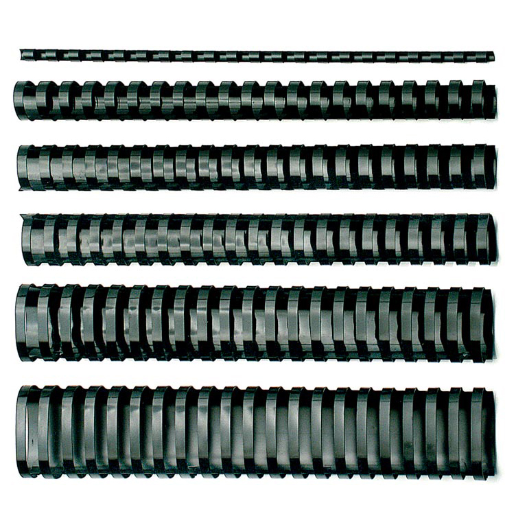 CANUTILLO PLASTICO REDONDO 14MM 125 HOJAS 100 UNIDADES COLOR NEGRO