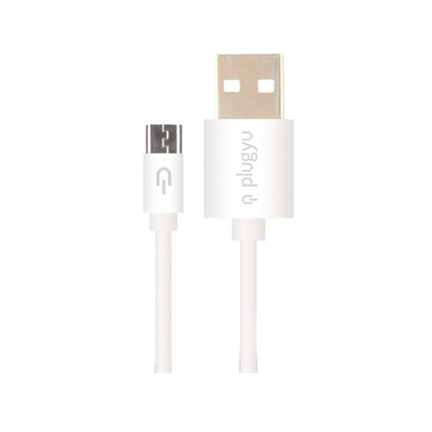 CABLE PLUGYU USB A A MICRO USB BLANCO
