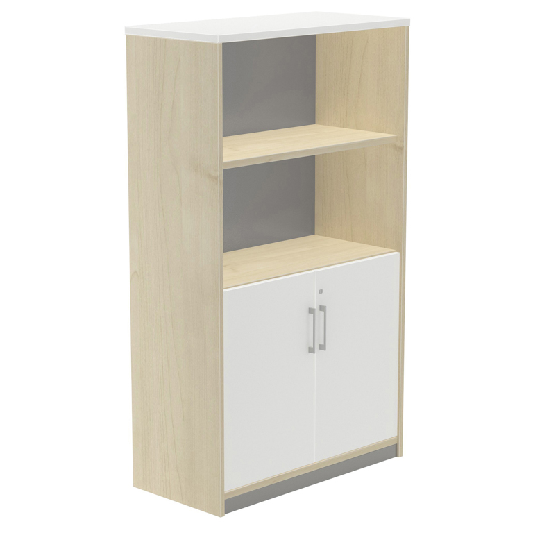 ARMARIO MEDIO CON PUERTAS BAJAS ROCADA DE MELAMINA 1560X450X900 MM HAYA/BLANCO
