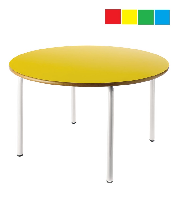 Mesa infantil redonda diámetro 120cm Altura: 46cm Acero