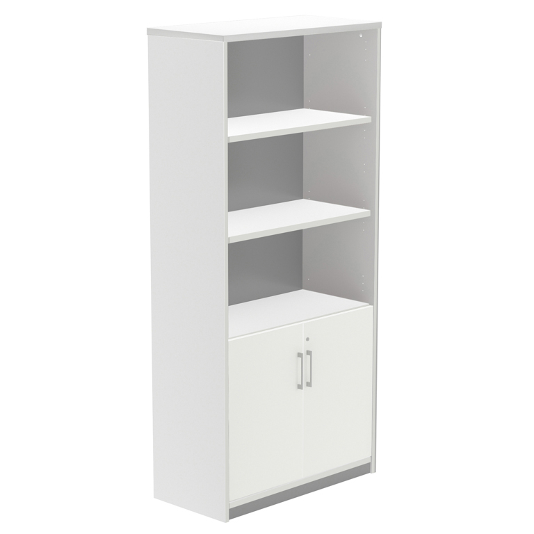 ARMARIO ALTO CON PUERTAS BAJAS ROCADA DE MELAMINA 1950X450X900 MM BLANCO/BLANCO
