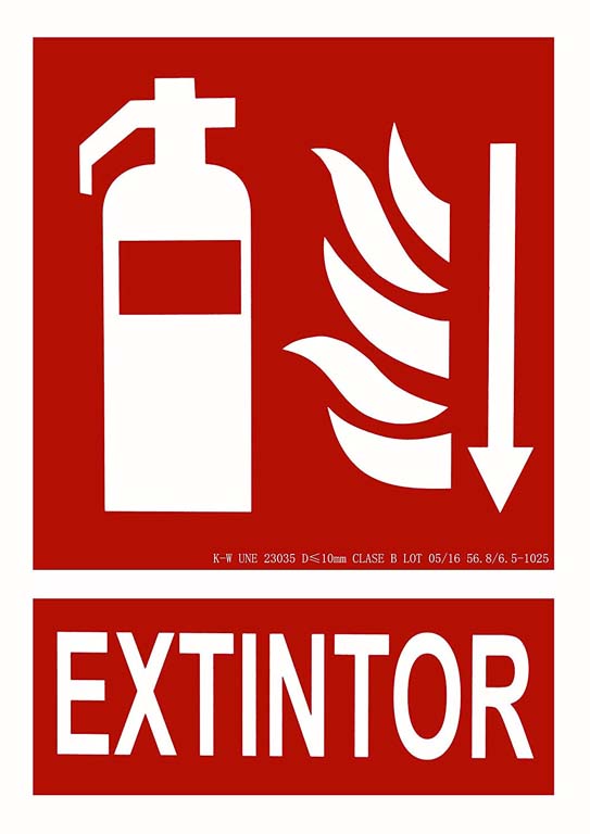 CARTEL 29X20 FLECHA EXTINTOR