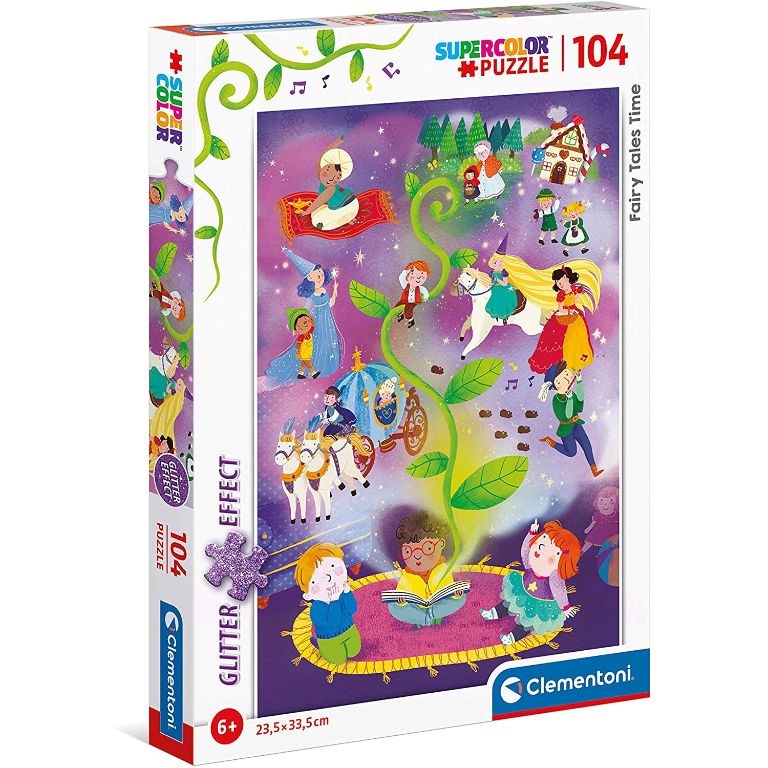 PUZZLE 104 PIEZAS GLITTER CUENTO DE HADAS