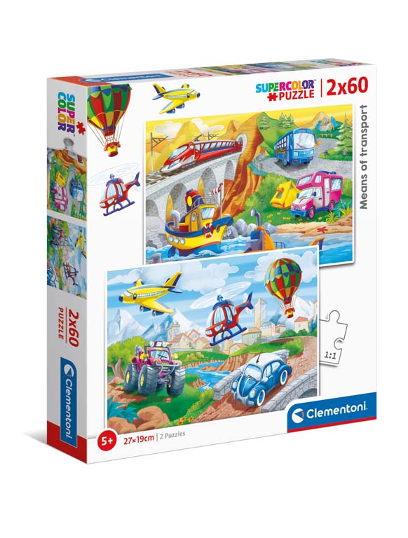 PUZZLE 2X60 PIEZAS MEDIO DE TRANSPORTE