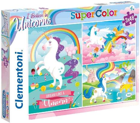 PUZZLE 3X48 PIEZAS  UNICORNIOS