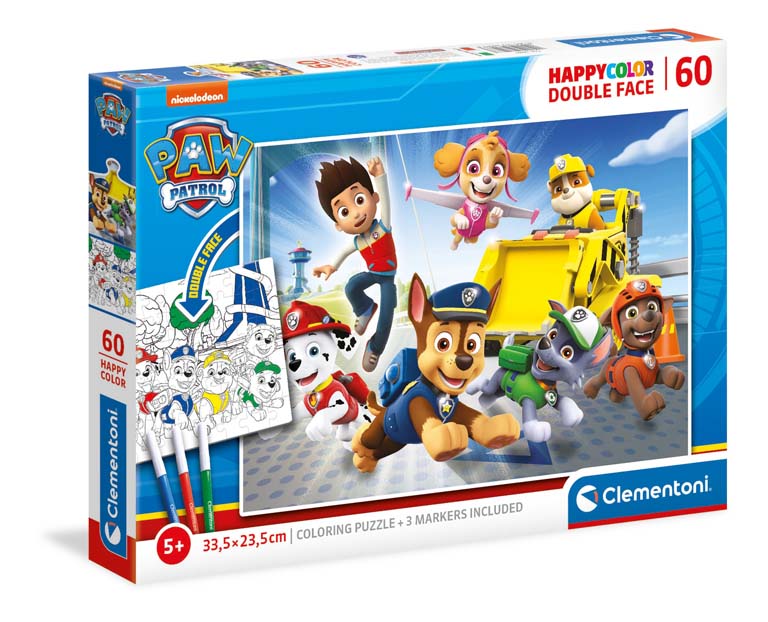 PUZZLE 60 PIEZAS PAW PATROL COLOREAR