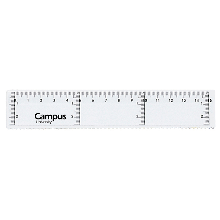 Regla Campus University de plástico especial portatodo 15cm.