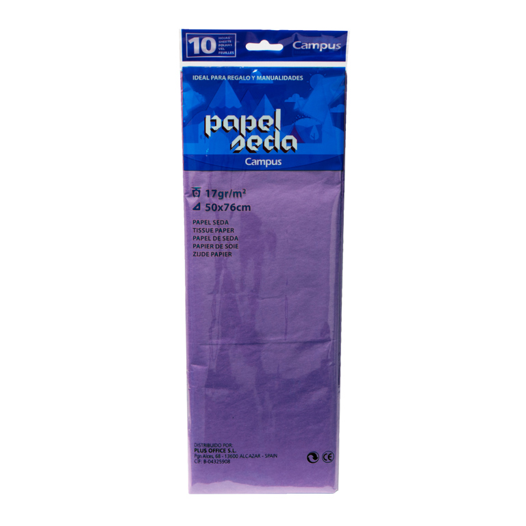 PAPEL DE SEDA CAMPUS COLLEGE 50X76 CM VIOLETA BOLSA 10 HOJAS DOBLADAS	