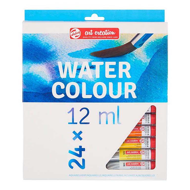 PINTURA ACUARELA TALENS 12 TUBOS COLORES SURTIDOS 24ML