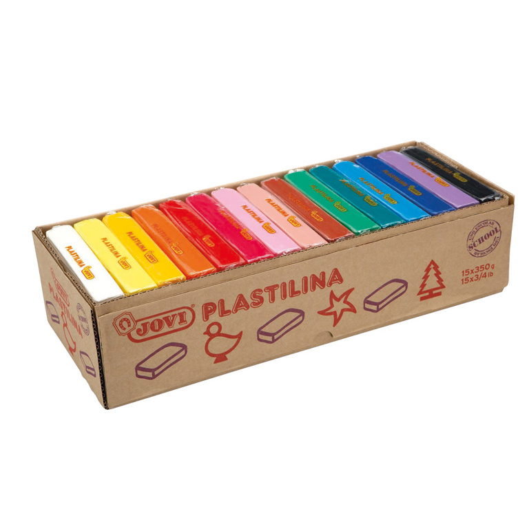 PLASTILINA JOVI GRANDE 350GRAMOS 15 COLORES SURTIDOS