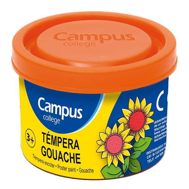 TEMPERA CAMPUS COLLLEGE BOTE 40ML COLOR NARANJA