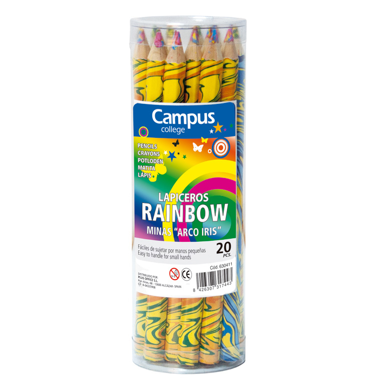 LAPICERO DE COLORES CAMPUS COLLEGE RAINBOW BOTE 20 UNIDADES
