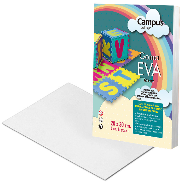 GOMA EVA CAMPUS COLLEGE 2MM COLOR BLANCO 200X300 MM