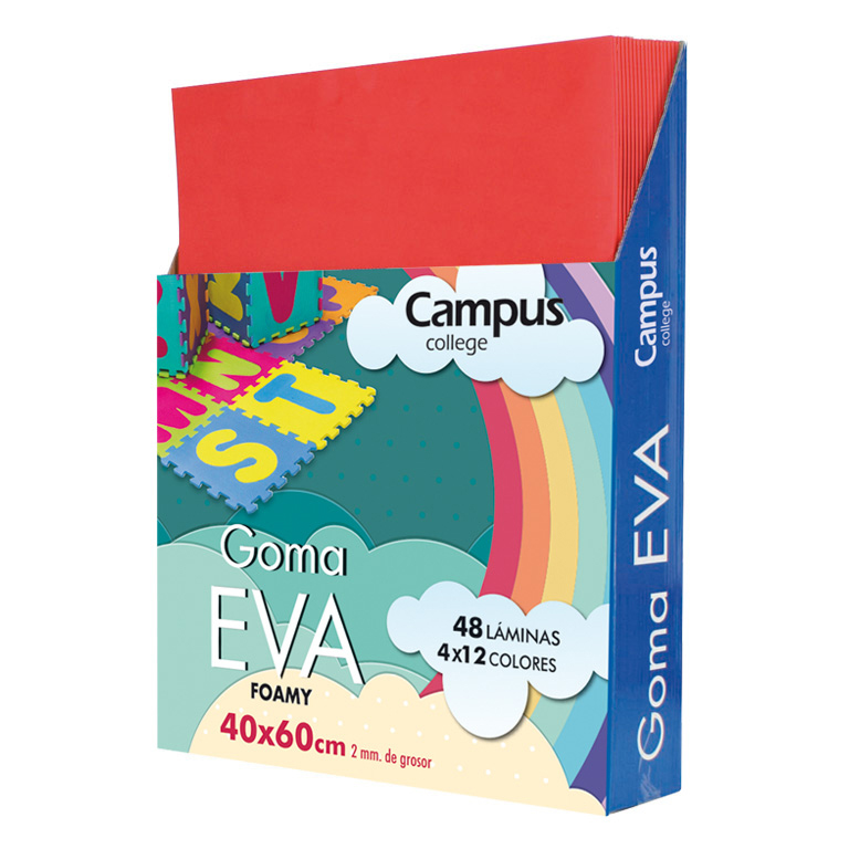 GOMA EVA CAMPUS COLLEGE 400X600 MM 2 MM COLOR ROJO