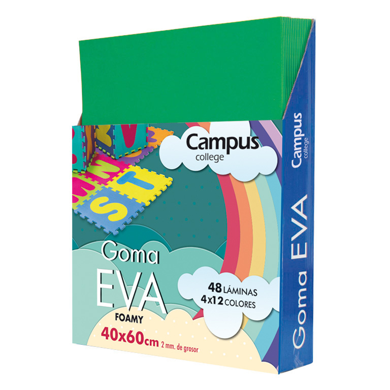 GOMA EVA CAMPUS COLLEGE 400X600 MM 2 MM COLOR VERDE OSCURO.