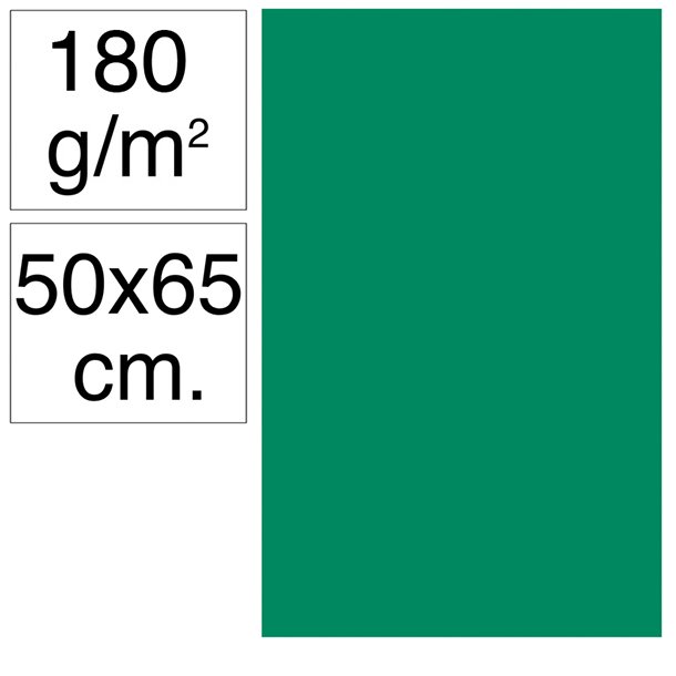 CARTULINA CAMPUS 500X650 MM 180 GRAMOS COLOR VERDE PINO