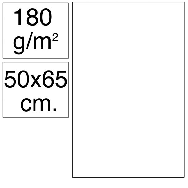 CARTULINA CAMPUS 500X650 MM 180 GRAMOS COLOR BLANCA