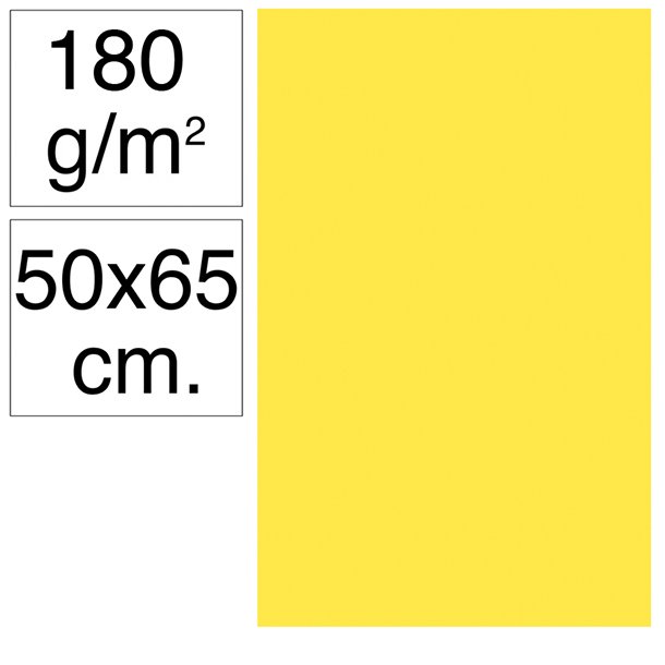 CARTULINA CAMPUS 500X650 MM 180 GRAMOS COLOR AMARILLO CANARIO