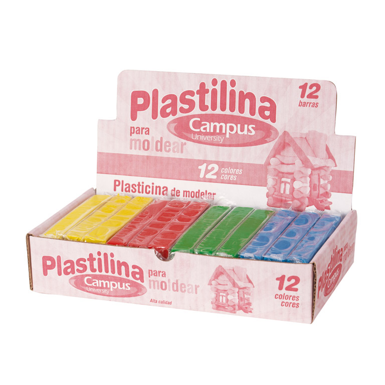 PLASTILINA CAMPUS COLLEGE MEDIANA 200 GRAMOS 4 COLORES