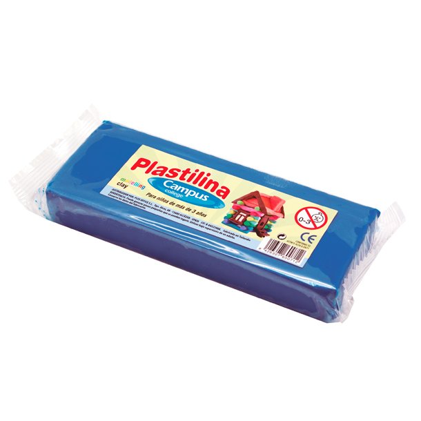 PLASTILINA CAMPUS COLLEGE 200 GR COLOR AZUL OSCURO CAJA 12 PASTILLAS MEDIANAS.