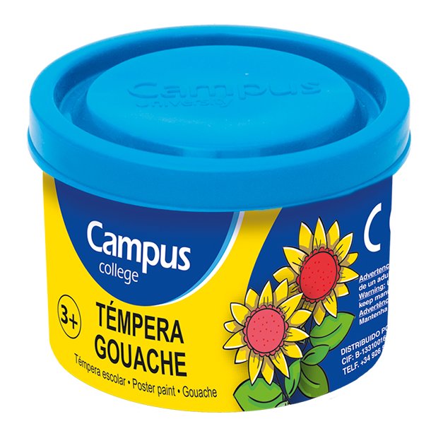 TEMPERA CAMPUS COLLEGE BOTE 40ML COLOR AZUL CYAN