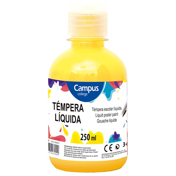 TÉMPERA LIQUIDA CAMPUS COLLEGE BOTE 250ML COLOR AMARILLO