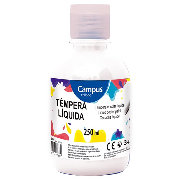 TÉMPERA LIQUIDA CAMPUS COLLEGE BOTE 250ML COLOR BLANCO 