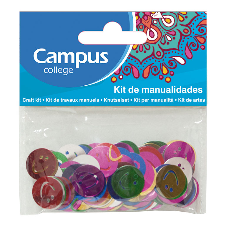 SET MANUALIDADES CAMPUS COLLEGE CARAS SONRIENTES COLORES