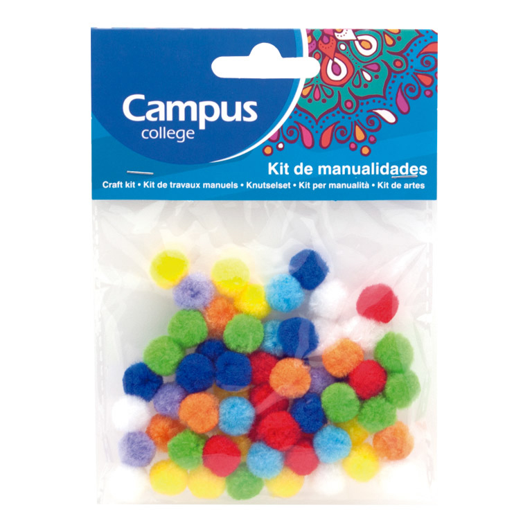 SET MANUALIDADES CAMPUS COLLEGE POMPONES 15 MM