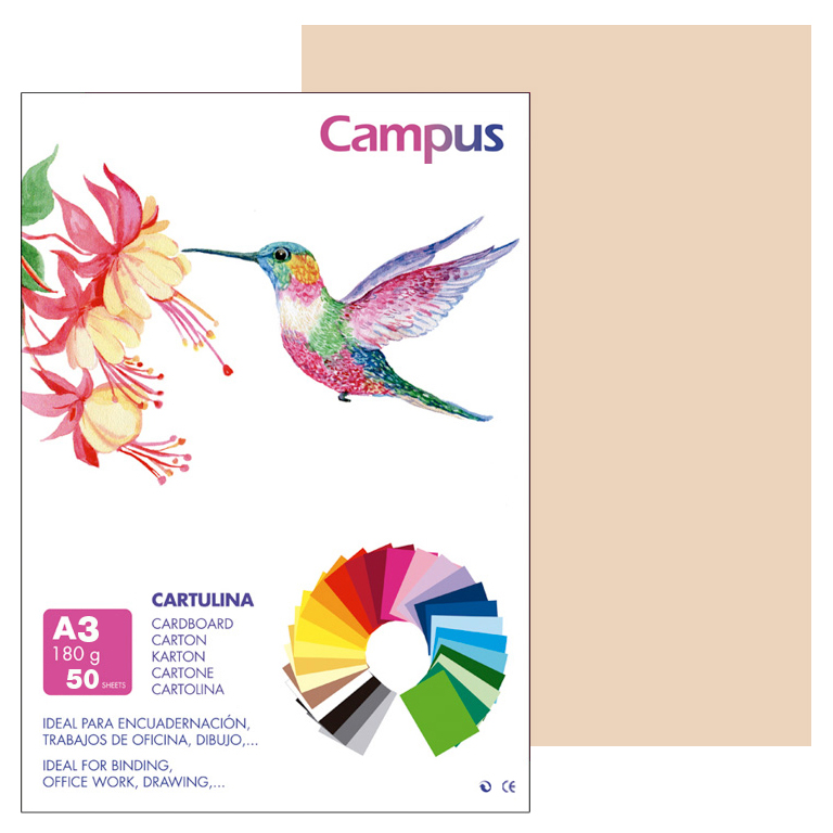 CARTULINA CAMPUS A3 297X420 MM 180 GRAMOS COLOR CREMA