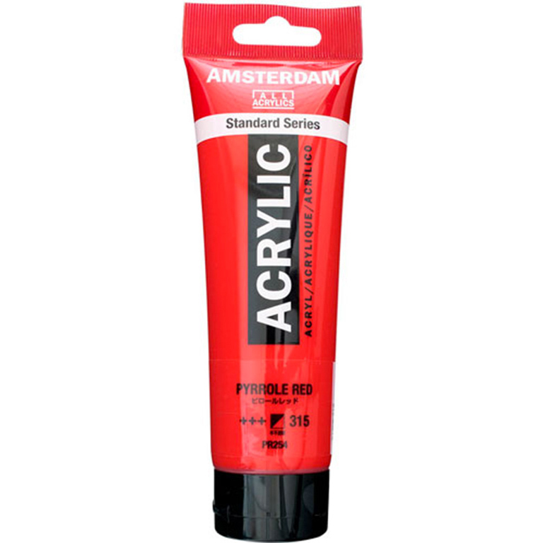 PINTURA ACRÍLICA OLEO AMSTERDAM TUBO 120ML COLOR ROJO PYRROLE 315