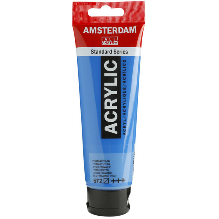 PINTURA ACRÍLICA OLEO AMSTERDAM TUBO 120ML COLOR CYAN PRIMARIO 572