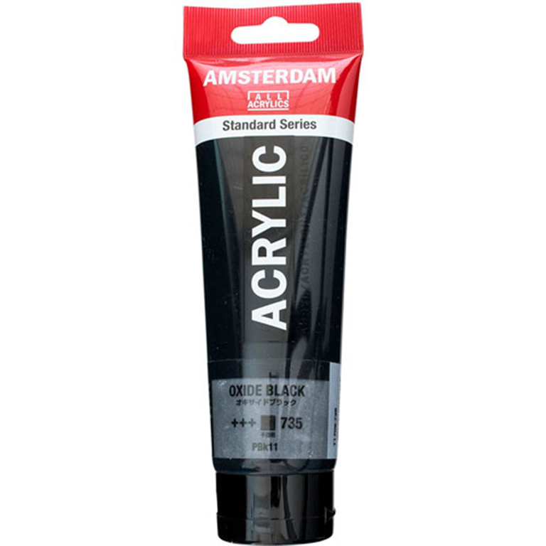 PINTURA ACRÍLICA OLEO AMSTERDAM TUBO 120ML COLOR NEGRO ÓXIDO 735