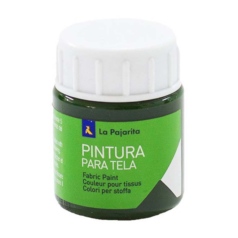 PINTURA TELA LA PAJARITA BOTE 25ML COLOR VERDE MUSGO