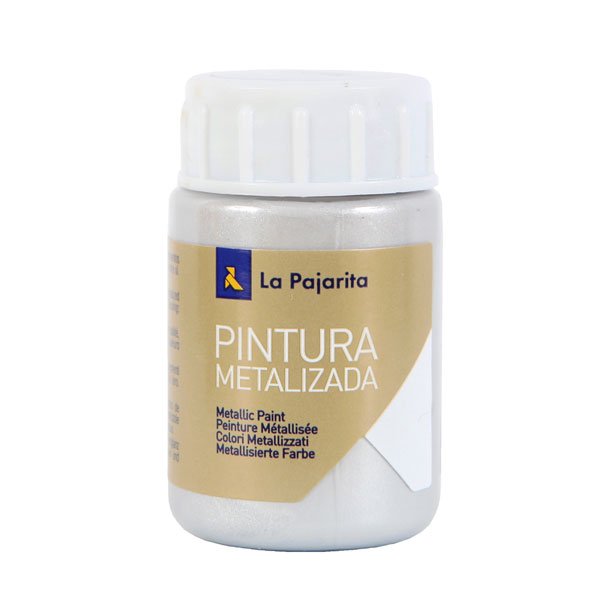 TEMPERA LATEX SATINADA LA PAJARITA BOTE 35ML COLOR PLATA