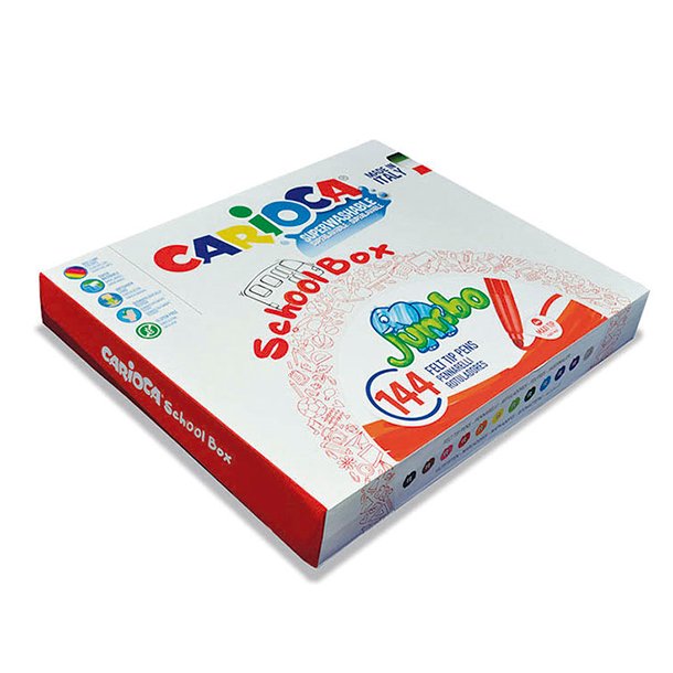 ROTULADORES CARIOCA JUMBO SCHOOL BOX 12 COLORES X 12 UNIDADES