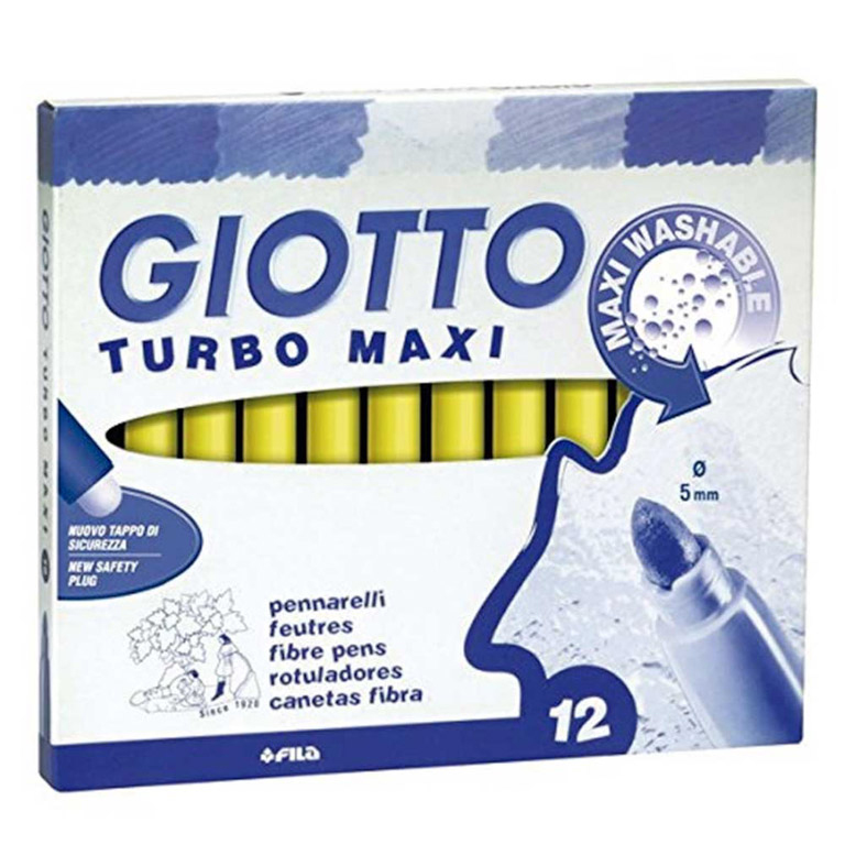 ROTULADOR GIOTTO TURBO MAXI 12 UNIDADES AMARILLO