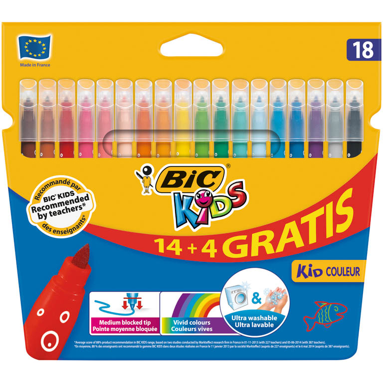 ROTULADORES BIC KIDS COULEUR 18 COLORES
