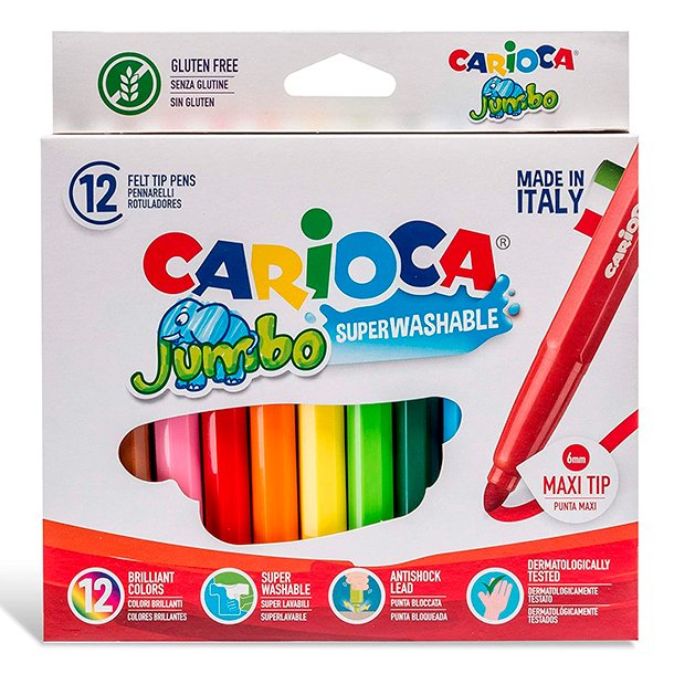 ROTULADORES CARIOCA JUMBO 12 COLORES