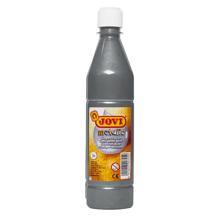 TÉMPERA LIQUIDA JOVI BOTE 500ML COLOR PLATA METALIZADA