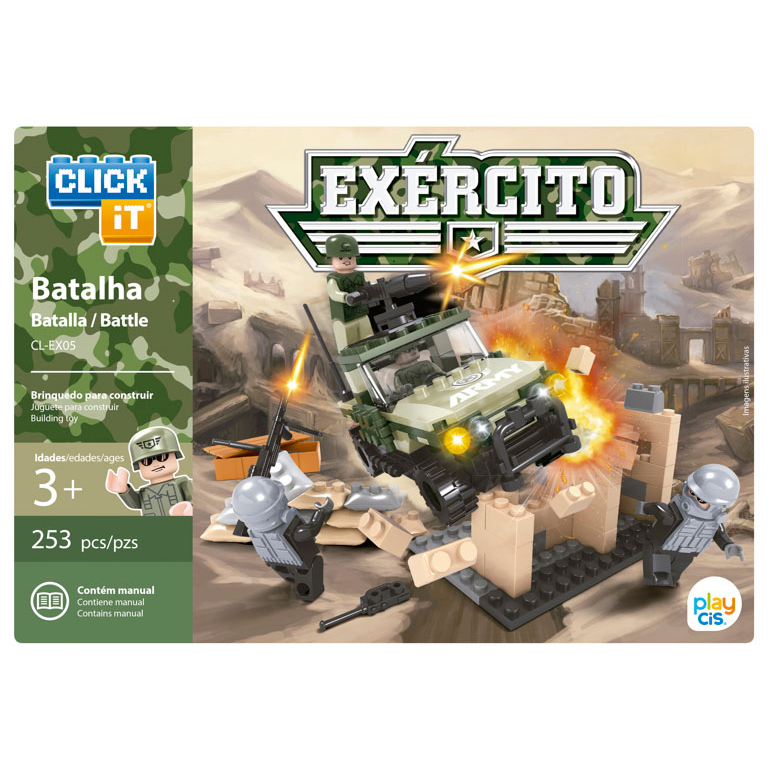 JUEGO DE BLOQUES CLICK-IT EJERCITO: BATALLA
