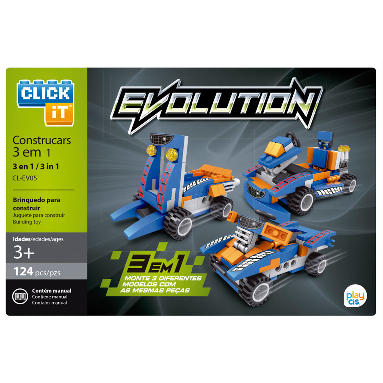 JUEGO DE BLOQUES CLICK-IT EVOLUTION: COCHES
