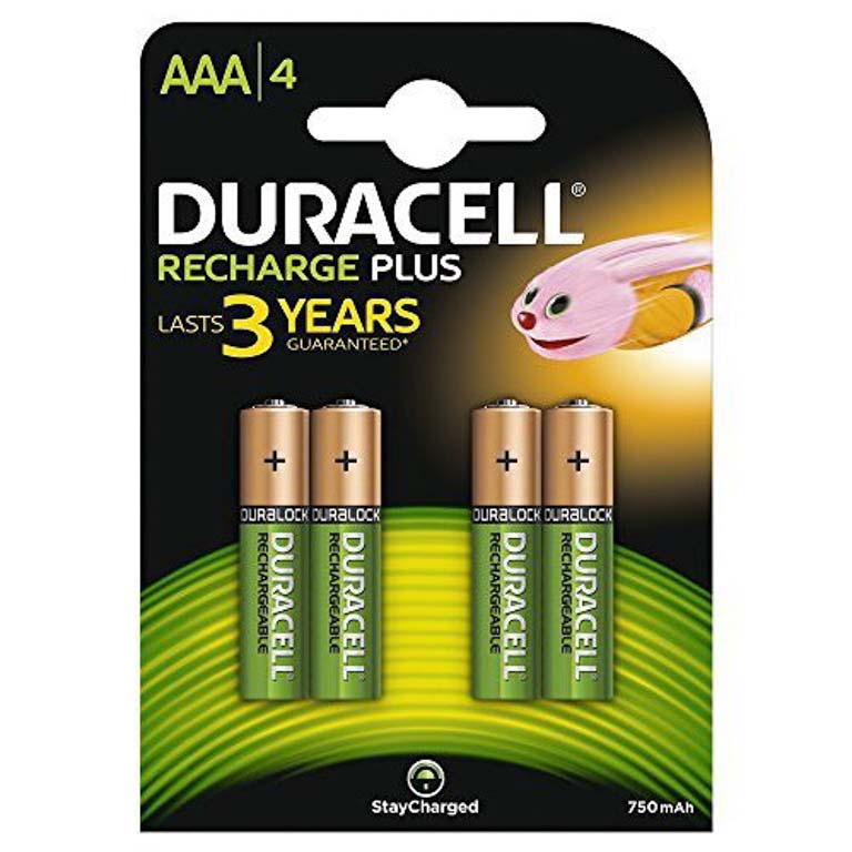 PILAS DURACELL RECARGABLE AAA BLISTER 4 UNIDADES